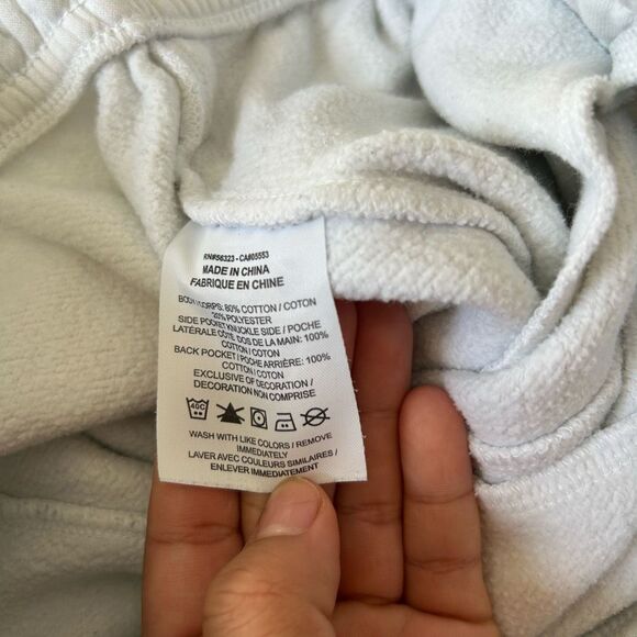 Nike Club Fleece Joggers Womens Small White Sweatpants Embroidered Swoosh - flaw - Picture 6 of 13